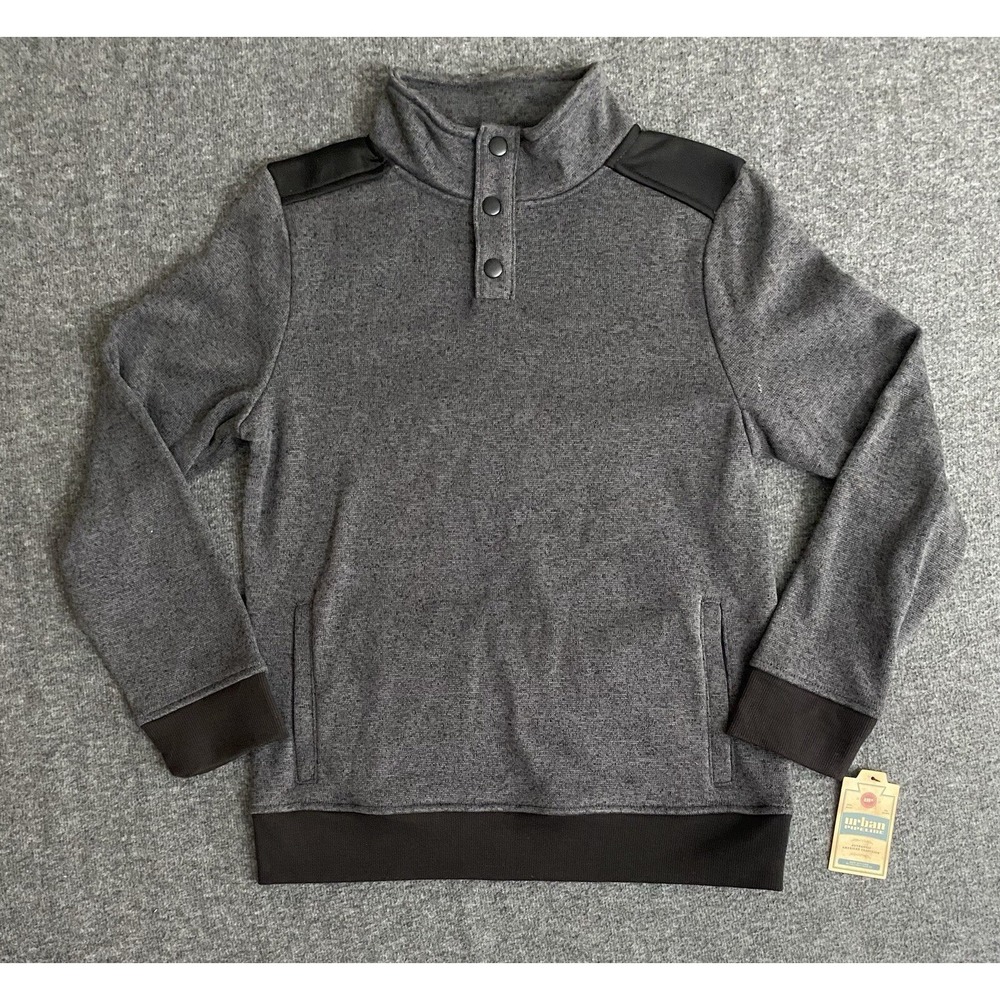 Men's Quarter Button Down Sweatshirt Size L